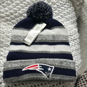 New England Patriots Striped Beanie